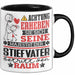 Stiefvater Geschenk Tasse Lustiger Spruch Erheben Sie Sich Der Stiefvater Betritt den Raum Schwarz Trendation