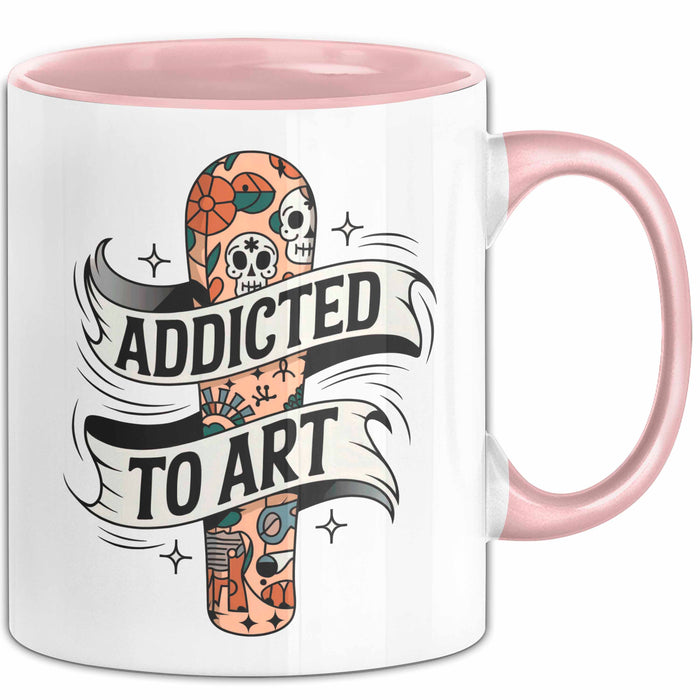 Tattoo Sammler Tasse Geschenk Lustige Geschenkidee Spruch Für Tinten Süchtige Rosa Trendation