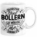 Silvester Ohne Böllern Ist Möglich Aber Sinnlos Tasse Geschenk Silvester-Fan Dekoration 2025 Deko Kaffee-Becher Weiß Trendation