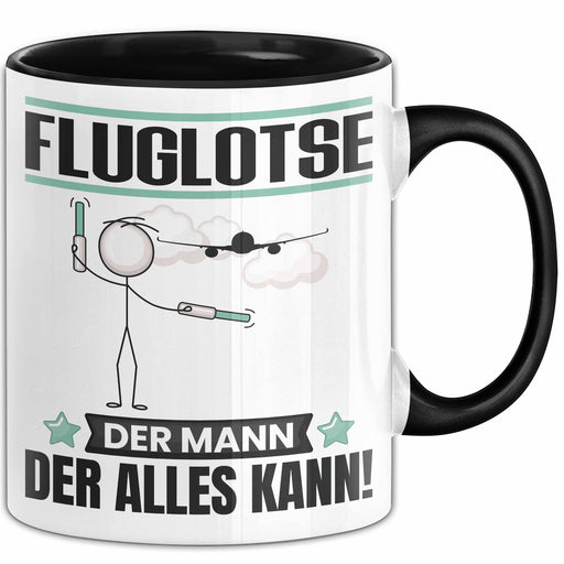 Fluglotse Tasse Geschenk für Fluglotse Der Mann Der Alles Kann Geschenkidee zum Geburtstag Schwarz Trendation