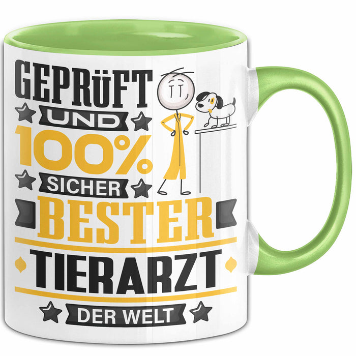 Tierarzt Geschenk Lustiger Spruch für Tierarzt Geschenkidee Bester Tierarzt Der Welt Grün Trendation