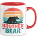 Retro Bruder Bär Tasse Geschenk Lustige Geschenkidee Spruch Rot Trendation