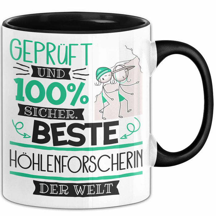 Beste Höhlenforscherin Der Welt Tasse Geschenk für Eine Höhlenforscherin Geprüft Und Sicher Geschenkidee Geburtstag Weihnachten Trendation