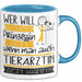 Tierärztin Tasse Geschenk Spruch Wer Will Schon Prinzessin Sein Wenn Man Auch Tierärztin Sein Kann Blau Trendation