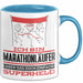 Marathonläufer Geschenk Tasse Ich Bin Marathonläufer Aber Sag Doch Einfach Superheld Lustige Geschenkdiee für Marathonläufer Kaffee-Becher Blau Trendation