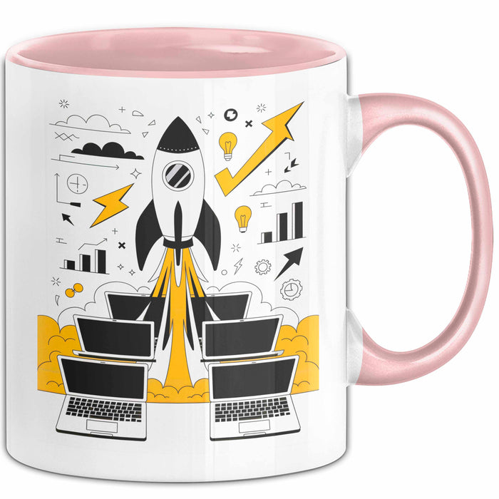 Startup Gründer Tasse Geschenk Lustige Geschenkidee Spruch Für Hustle Erbauer Rosa Trendation