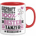 Tänzer Geschenk Lustiger Spruch für Tänzer Geschenkidee Bester Tänzer Der Welt Rot Trendation