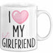 Valentinstag Tasse "I Love My Hot Girlfriend" Geschenk für Freundin Weiß Trendation