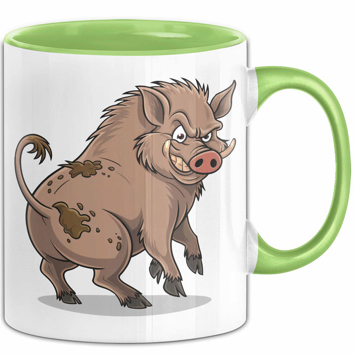 Wildschweinjagd Tasse Geschenk für Schwarzwildjäger Spruch Grün Trendation