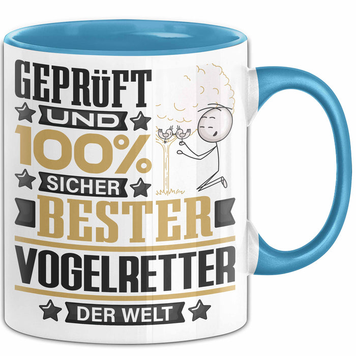 Vogelretter Geschenk Lustiger Spruch für Vogelretter Geschenkidee Bester Vogelretter Der Welt Blau Trendation
