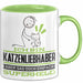 Katzenliebhaber Geschenk Tasse Ich Bin Katzenliebhaber Aber Sag Doch Einfach Superheld Lustige Geschenkdiee für Katzenliebhaber Kaffee-Becher Grün Trendation