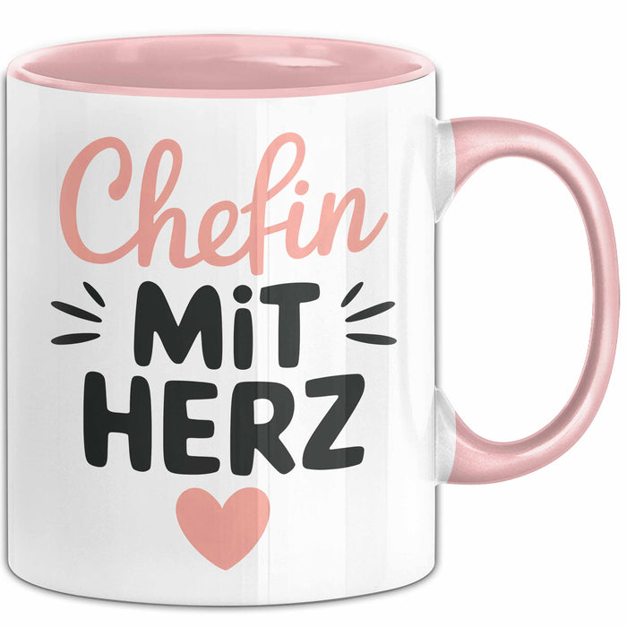 Büroarbeit Kollege Chef Tasse Geschenk Lustige Geschenkidee Spruch Chefin Mit Herz Rosa Trendation
