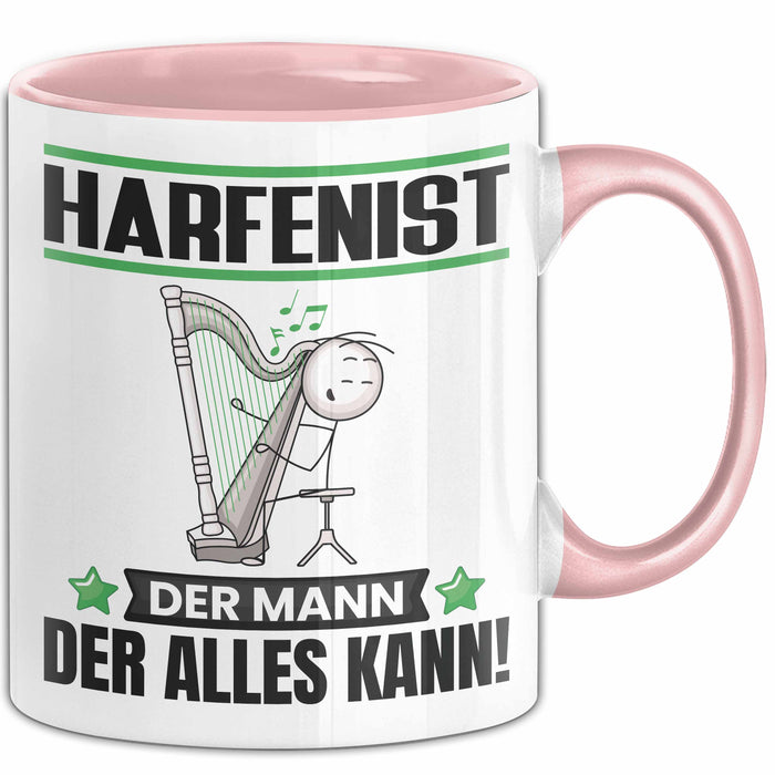 Harfenist Tasse Geschenk für Harfenist Der Mann Der Alles Kann Geschenkidee zum Geburtstag Rosa Trendation
