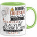 Slackline-Instruktorin Tasse Geschenk Lustiger Spruch Bitte Erheben Sie Sich Seine Majestät Die Slackline-Instruktorin Betritt Den Raum Grün Trendation