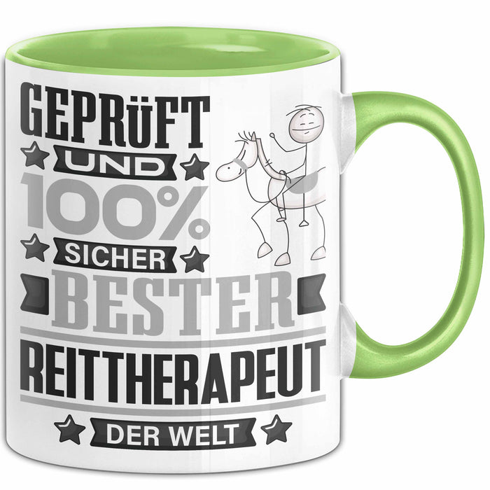 Reittherapeut Geschenk Lustiger Spruch für Reittherapeut Geschenkidee Bester Reittherapeut Der Welt Grün Trendation