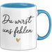 Büroarbeit Kollege Abschied Tasse Geschenk Lustige Geschenkidee Spruch Du Wirst Uns Fehlen Blau Trendation