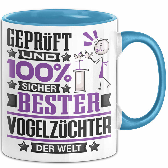 Vogelzüchter Geschenk Lustiger Spruch für Vogelzüchter Geschenkidee Bester Vogelzüchter Der Welt Blau Trendation