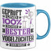 Vogelzüchter Geschenk Lustiger Spruch für Vogelzüchter Geschenkidee Bester Vogelzüchter Der Welt Blau Trendation