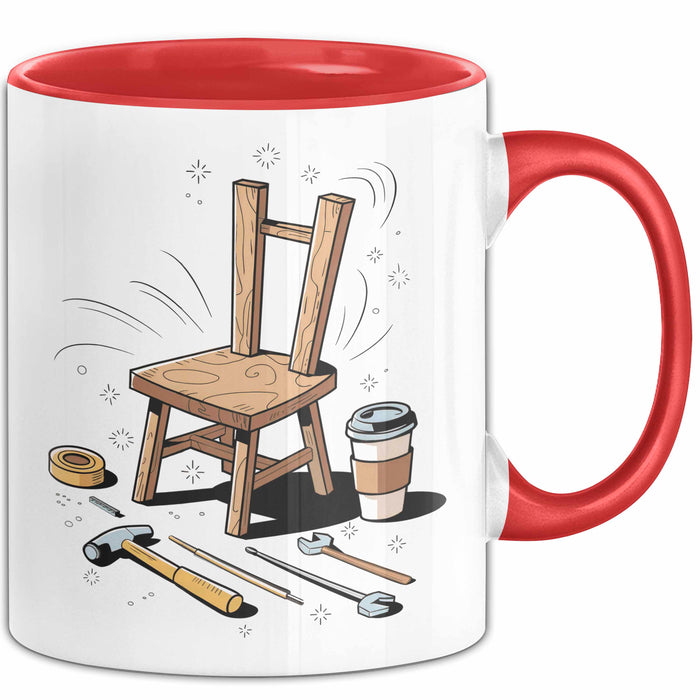 DIY Möbelbauer Tasse Geschenk Lustige Geschenkidee Spruch Für Holz DIY Macher Rot Trendation