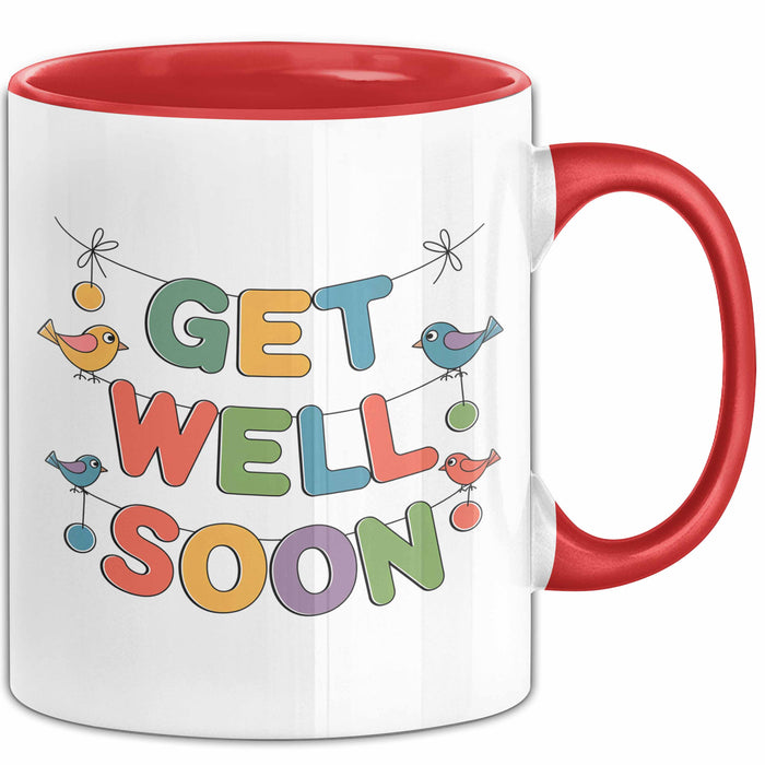 Patienten Kranke Menschen Tasse Geschenk Lustige Geschenkidee Spruch Gute Besserung Rot Trendation