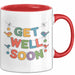 Patienten Kranke Menschen Tasse Geschenk Lustige Geschenkidee Spruch Gute Besserung Rot Trendation