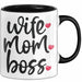 Tasse Wife Mom Boss Geschenkidee für Mütter und Ehefrauen Schwarz Trendation