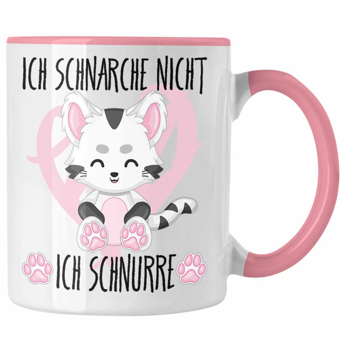 Ich Schnarche Nicht Ich Schnurre Tasse Geschenk Frauen Katzenliebhaber Geschenkidee Rosa Trendation