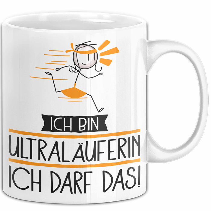 Geschenk für Ultraläuferin Tasse Lustige Geschenkidee Geburtstag Ich Bin Ultraläuferin Ich Darf Das Weiß Trendation