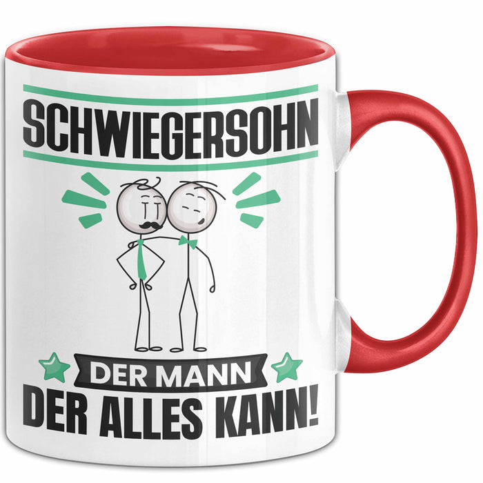 Schwiegersohn Tasse Geschenk für Schwiegersohn Der Mann Der Alles Kann Geschenkidee zum Geburtstag Rot Trendation