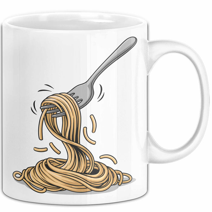 Spaghetti Fan Tasse Geschenkidee für Pasta Liebhaber Weiß Trendation