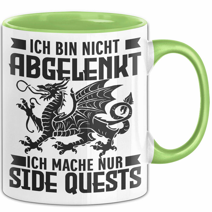 Gaming Tasse Geschenk Ich Bin Nicht Abgelenkt Ich Mache Nur Sidequests Grün Trendation