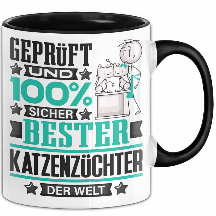 Katzenzüchter Geschenk Lustiger Spruch für Katzenzüchter Geschenkidee Bester Katzenzüchter Der Welt Schwarz Trendation