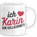 Karin Tasse Geschenk Ich Bin Vollkommen Karin Geschenkidee Geburtstag Weiß Trendation