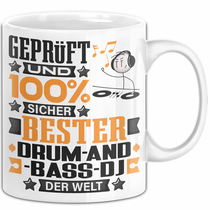 Drum-and-Bass-DJ Geschenk Lustiger Spruch für Drum-and-Bass-DJ Geschenkidee Bester Drum-and-Bass-DJ Der Welt Weiß Trendation