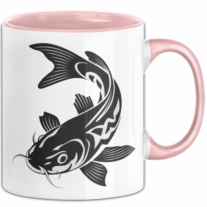 Karpfen Angelliebhaber Fischer Tasse Geschenk Lustige Geschenkidee Spruch Rosa Trendation
