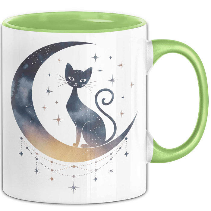 Katzenliebhaber Tasse Geschenkidee Katzenfan Lustiger Spruch Geschenkidee Lustig Grün Trendation