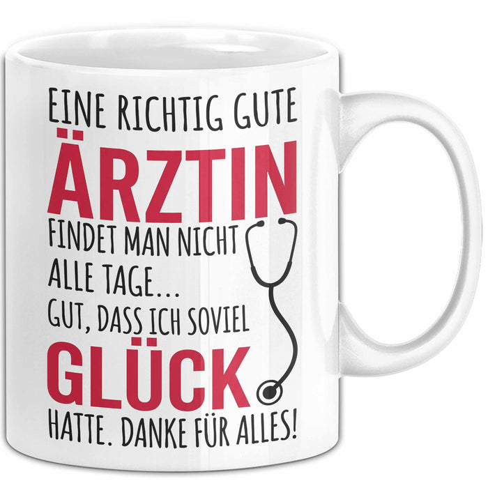 Aerztin Tasse Geschenk Eine Richtig Gute Aerztin Danke Geschenkidee Beruf Weiß Trendation