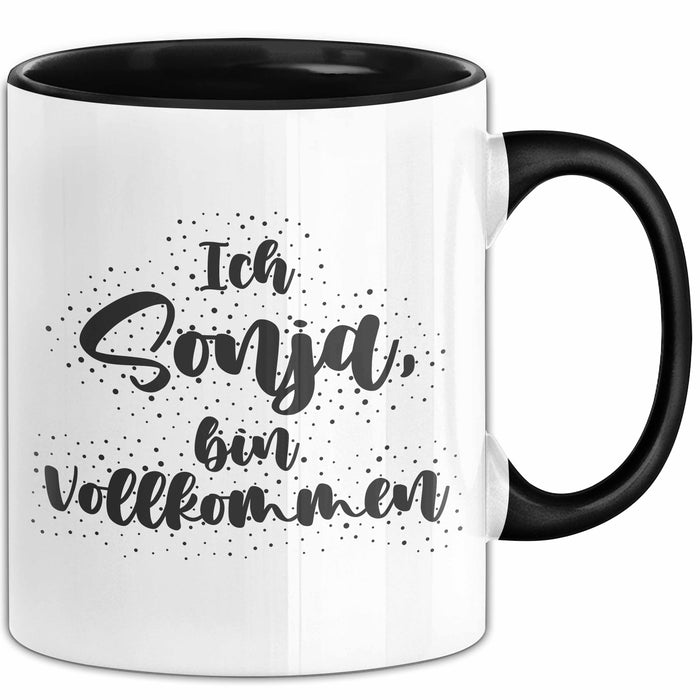 Sonja Tasse Ich Sonja, Bin Vollkommen Geschenk Schwarz Trendation