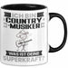 Country-Musiker Tasse Geschenk für Country-Musiker Geburtstag Lustiger Spruch Kaffee-Becher Was Ist Deine Superkraft Schwarz Trendation