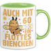 60. Geburtstag Tasse Geschenk Frauen Mutter Lustig Auch mit 60 Noch Ein Flottes Bienchen Kaffee-Becher Grün Trendation