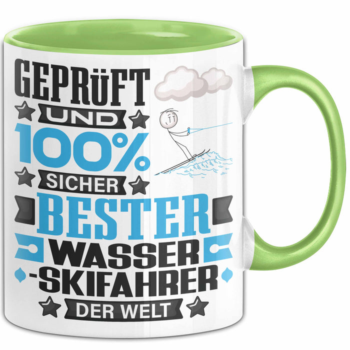 Wasserskifahrer Geschenk Lustiger Spruch für Wasserskifahrer Geschenkidee Bester Wasserskifahrer Der Welt Grün Trendation