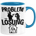 Handwerker Tasse Geschenk für Dachdecker Maler Männer Geschenkidee Problem und Lösung Handwerk Hausmeister Blau Trendation