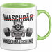 Waschbär Tierliebhaber Tasse Geschenk Lustige Geschenkidee Spruch Waschbär Waschmaschine Grün Trendation