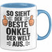 Onkel Sarkastisch Sarkasmus Tasse Geschenk Lustige Geschenkidee Spruch So Sieht Der Beste Onkel Der Welt Aus Blau Trendation