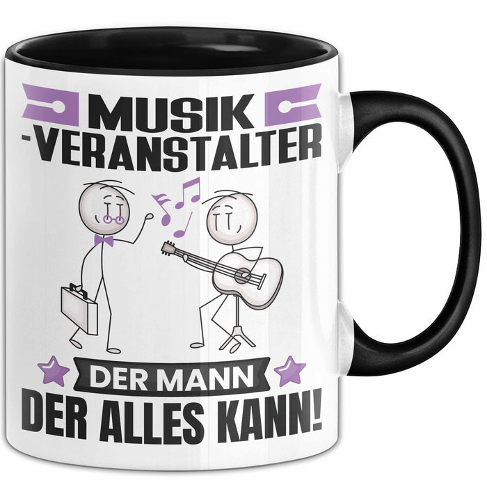 Musikveranstalter Tasse Geschenk für Musikveranstalter Der Mann Der Alles Kann Geschenkidee zum Geburtstag Schwarz Trendation