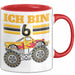 6. Geburtstag Geschenk Tasse Becher Jungs Trucks Geburtstagsgeschenk Ich Bin 6 Rot Trendation