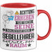 Segellehrer Geschenk Tasse Lustiger Spruch Erheben Sie Sich Der Segellehrer Betritt den Raum Rot Trendation