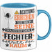 Fechter Geschenk Tasse Lustiger Spruch Erheben Sie Sich Der Fechter Betritt den Raum Blau Trendation