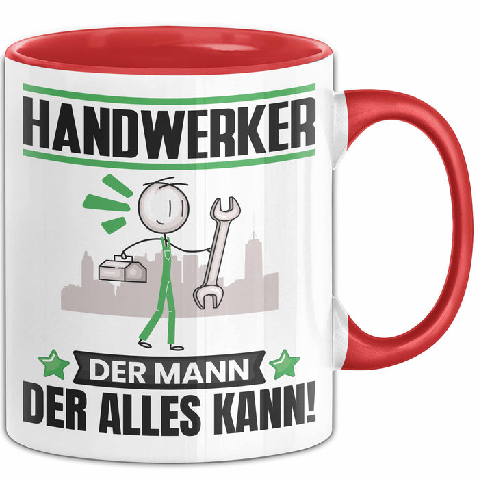 Handwerker Tasse Geschenk für Handwerker Der Mann Der Alles Kann Geschenkidee zum Geburtstag Rot Trendation