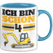 4. Geburtstag Geschenk Tasse Becher Jungs Bagger Ich Bin Schon 4 Blau Trendation